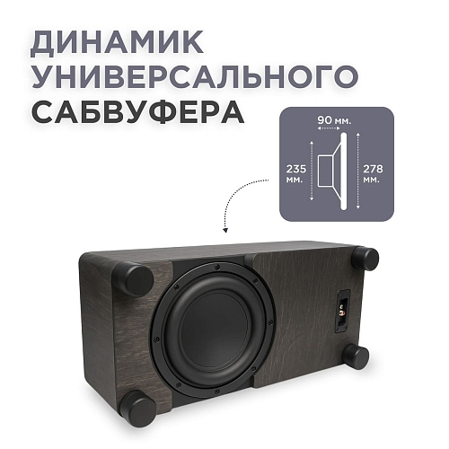 Универсальный сабвуфер SLIM пассивный с динамиком 10" вниз BLACKWOOD